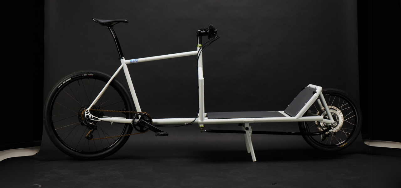 The hara cargo bike photos shot in a photo studio